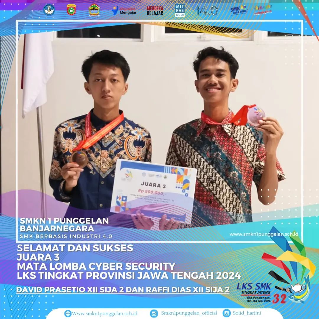 Juara 3 Cyber Security LKS Provinsi Jawa Tengah 2024